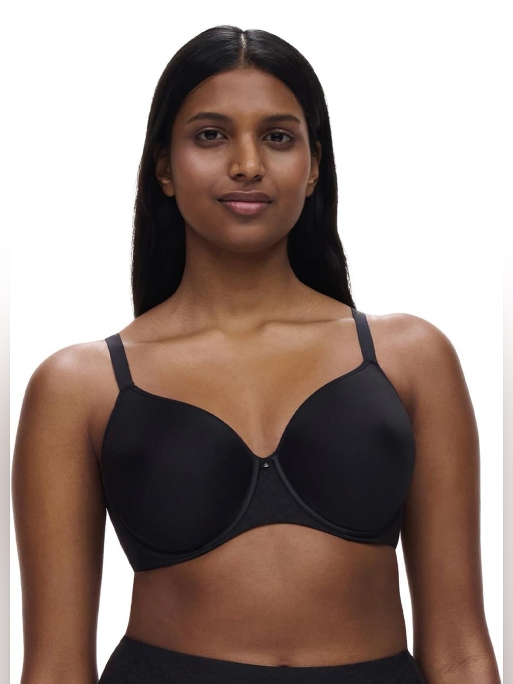 Chantelle Women's Comfort Chic Back Smoothing T-Shirt Bra Black Size 34DDD